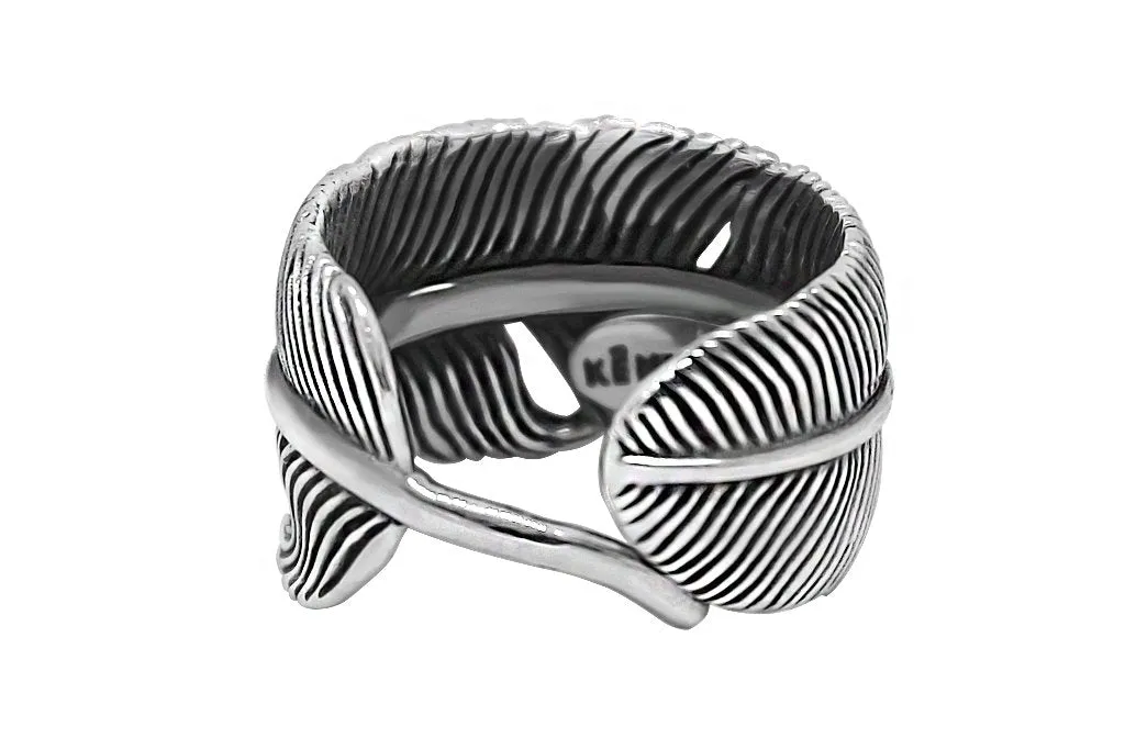 Men's Silver Feather Ring