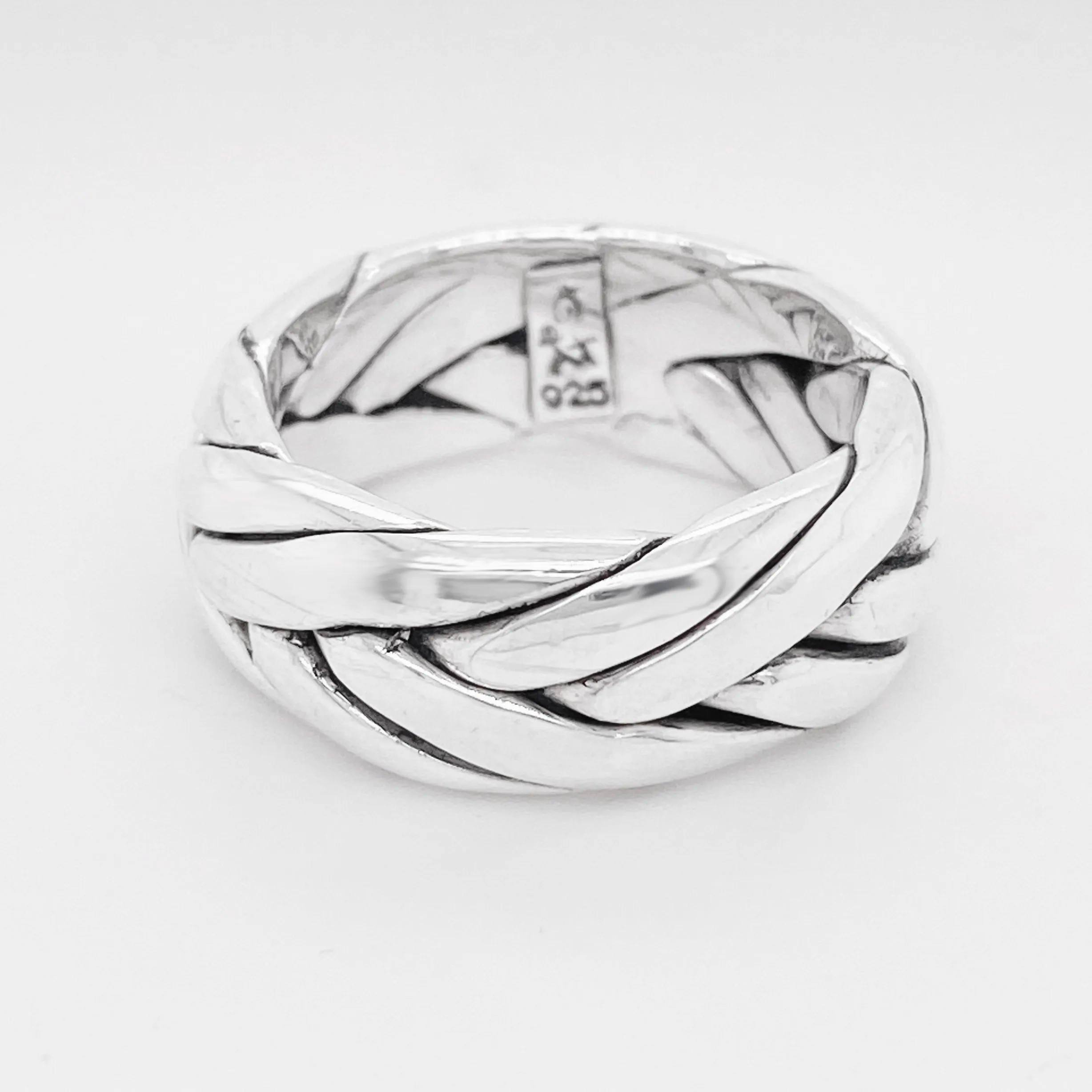 Men's Sterling Silver Braided Wedding Band