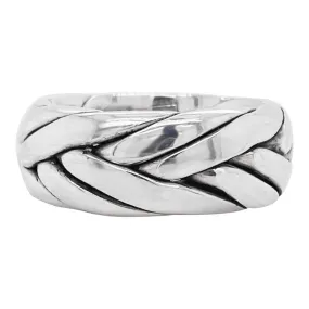 Men's Sterling Silver Braided Wedding Band