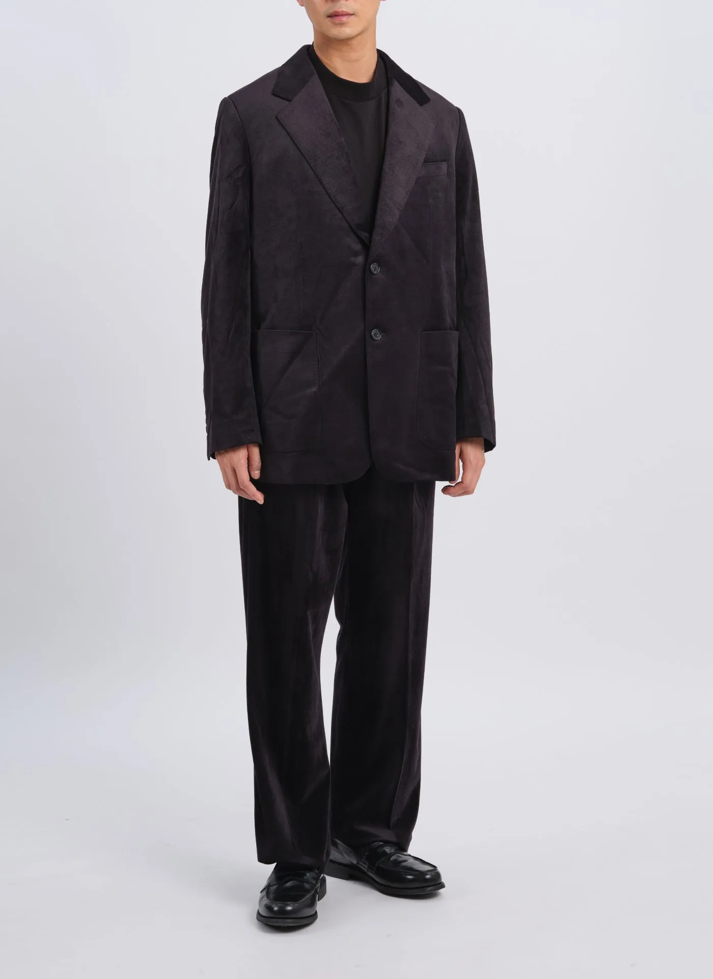 Micro Polyester Velour Twill Suit Pants