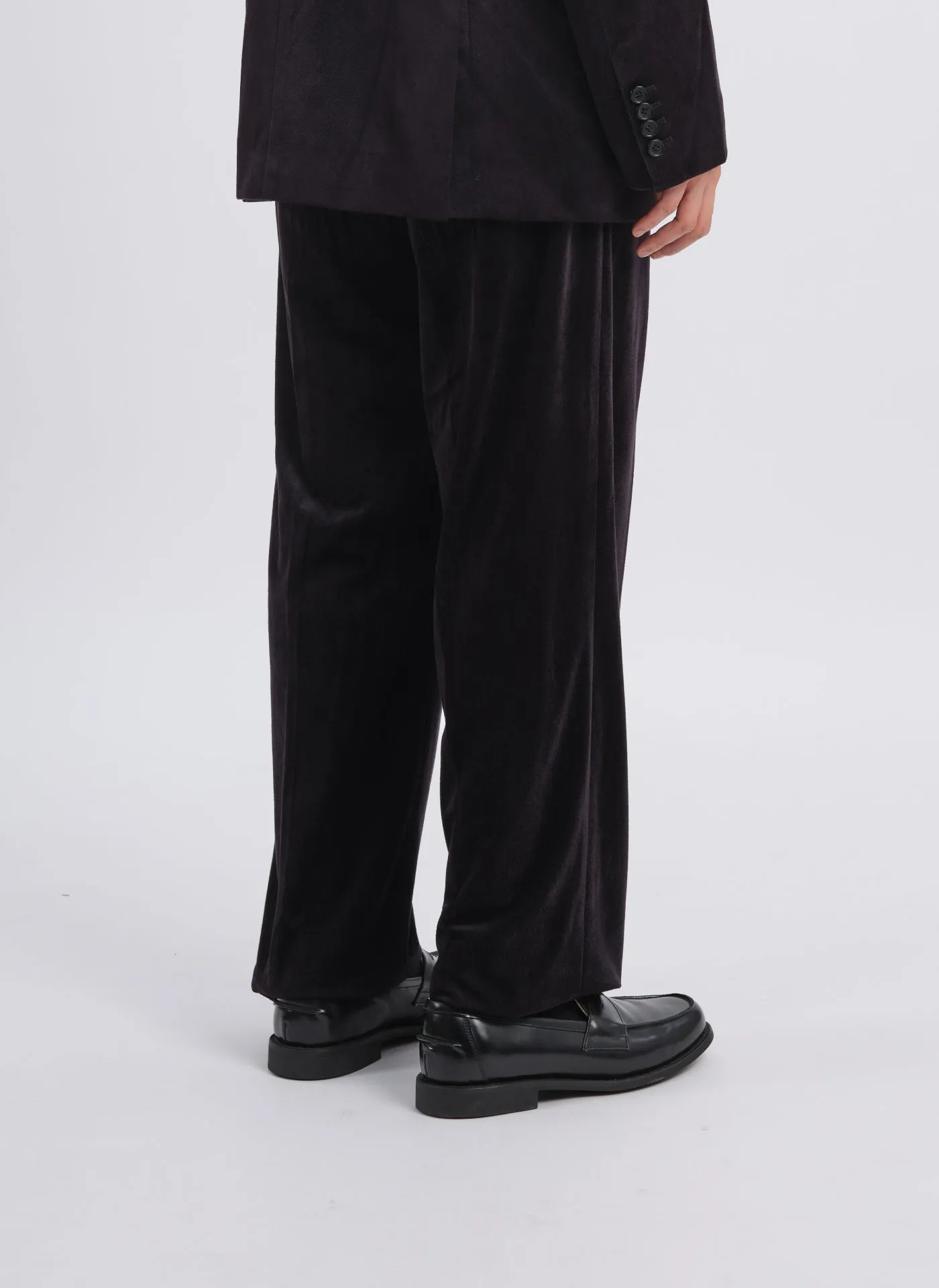 Micro Polyester Velour Twill Suit Pants