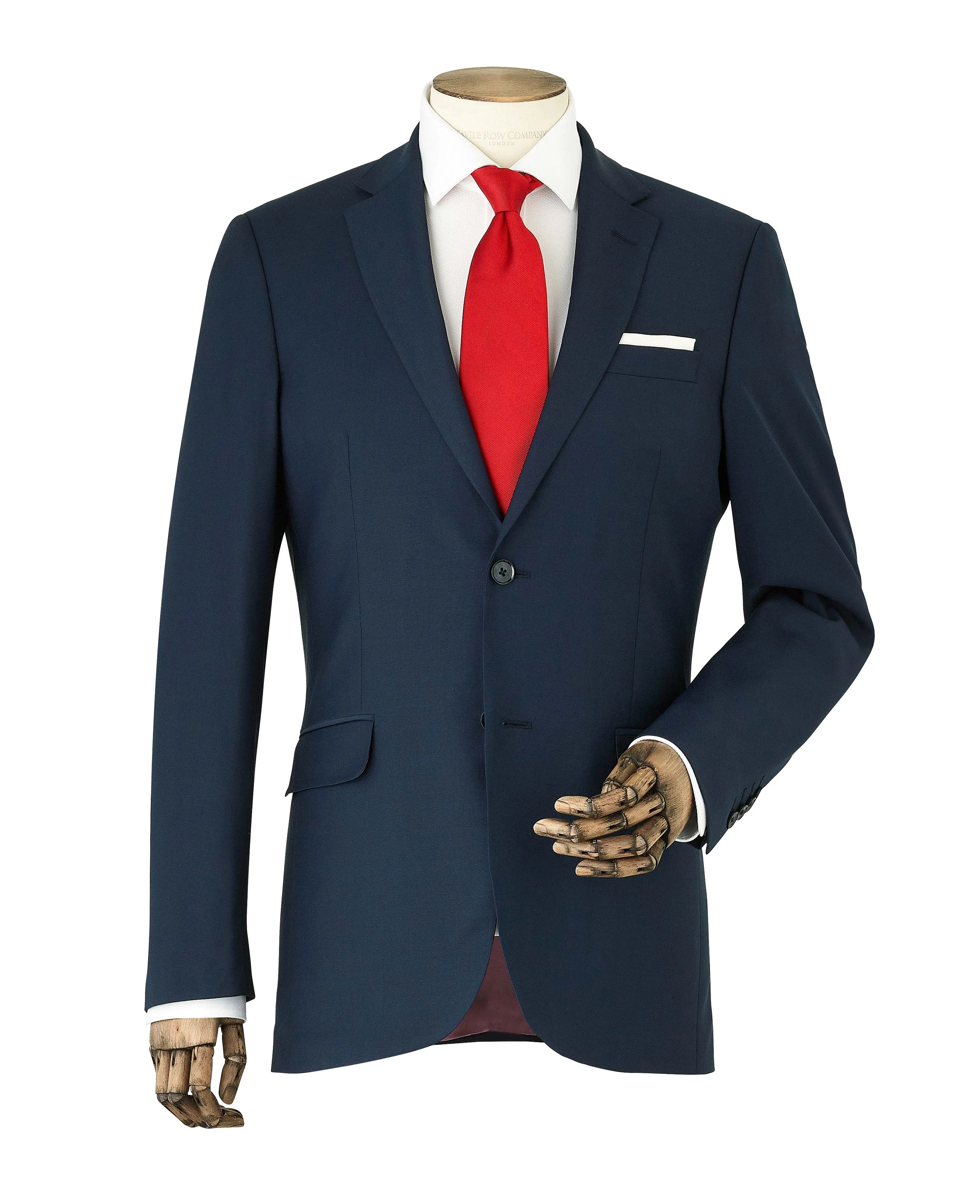 Navy Wool-Blend Tailored Suit