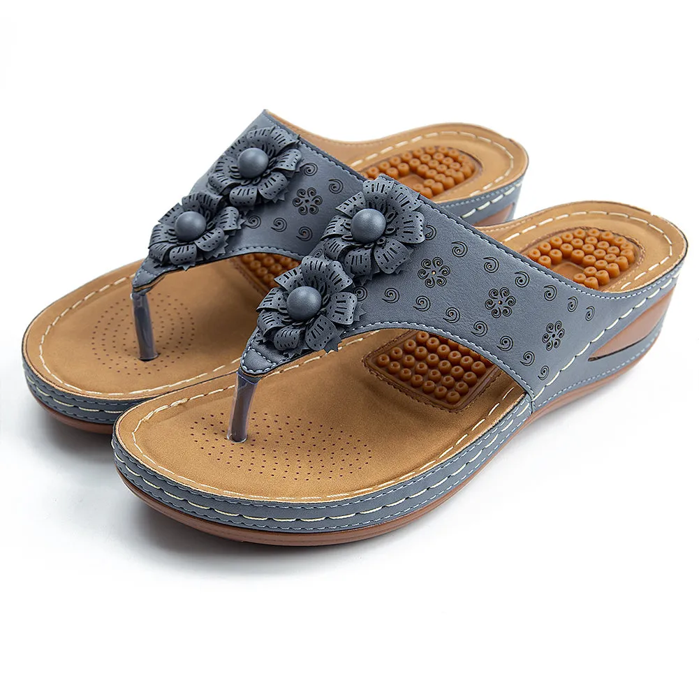 【No.4】Women's Sandals With Arch Support Flip Flops Platform Wedge Sandals Beach