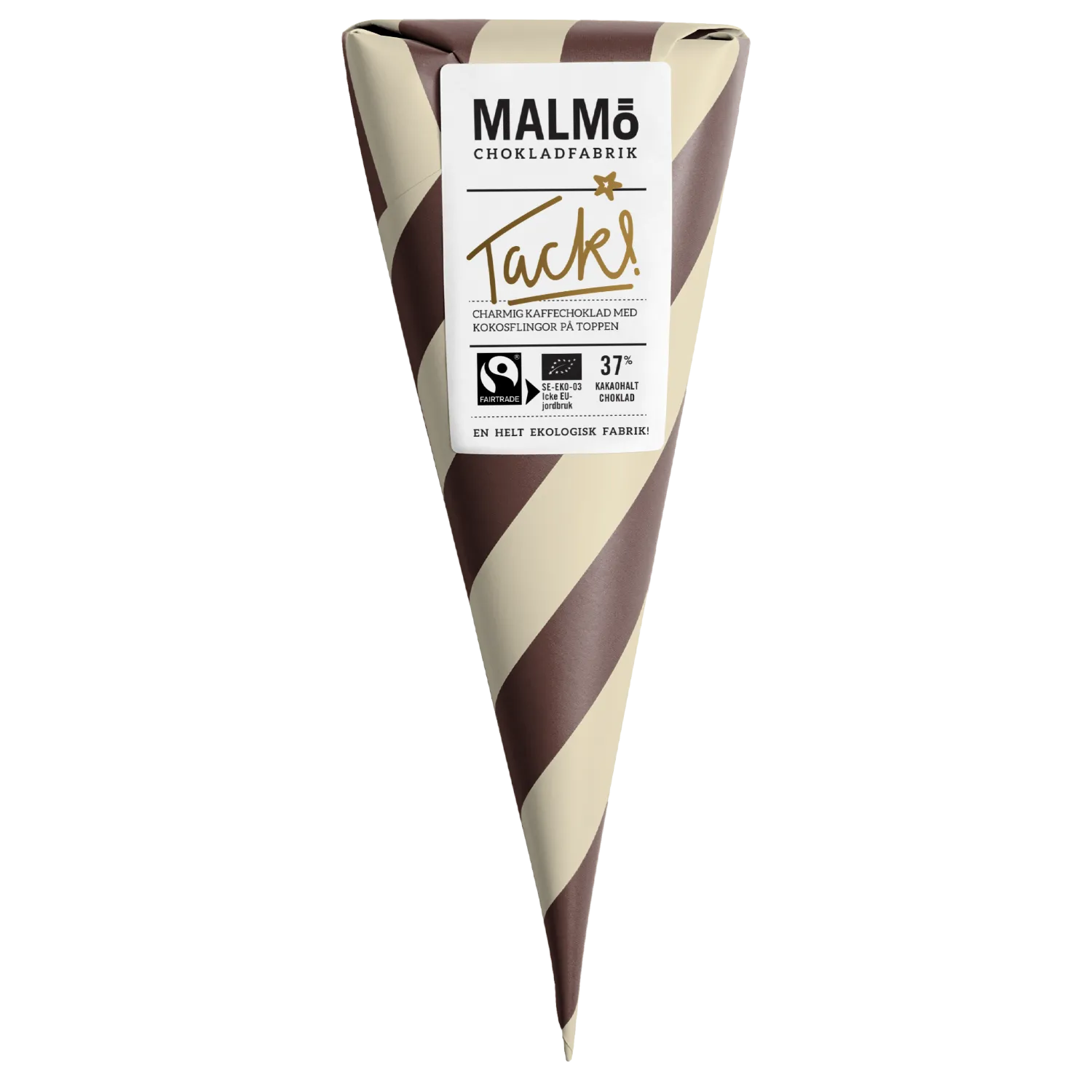 Organic Fairtrade Chocolate Cone | Tack | Coffee & Coconut 37% Milk