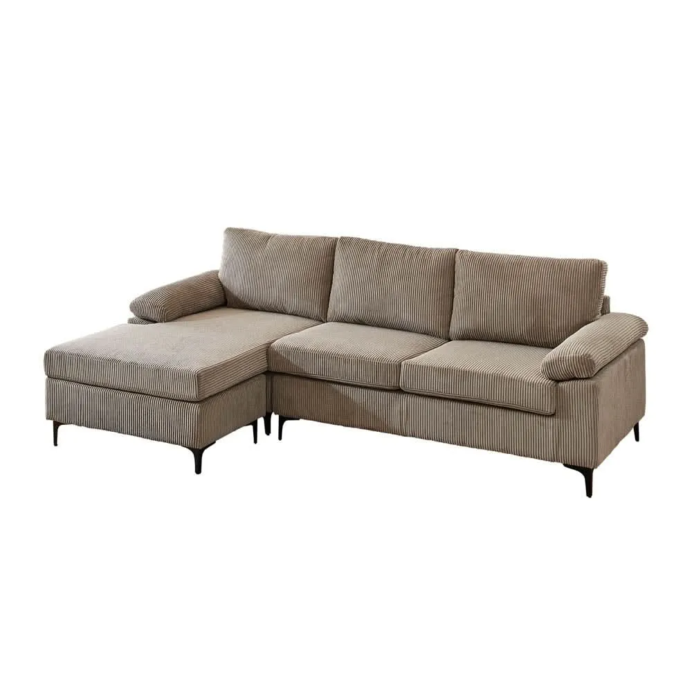 Ovios Living Room Sofa Reversible Chaise 100.40" Wide with Ottoman