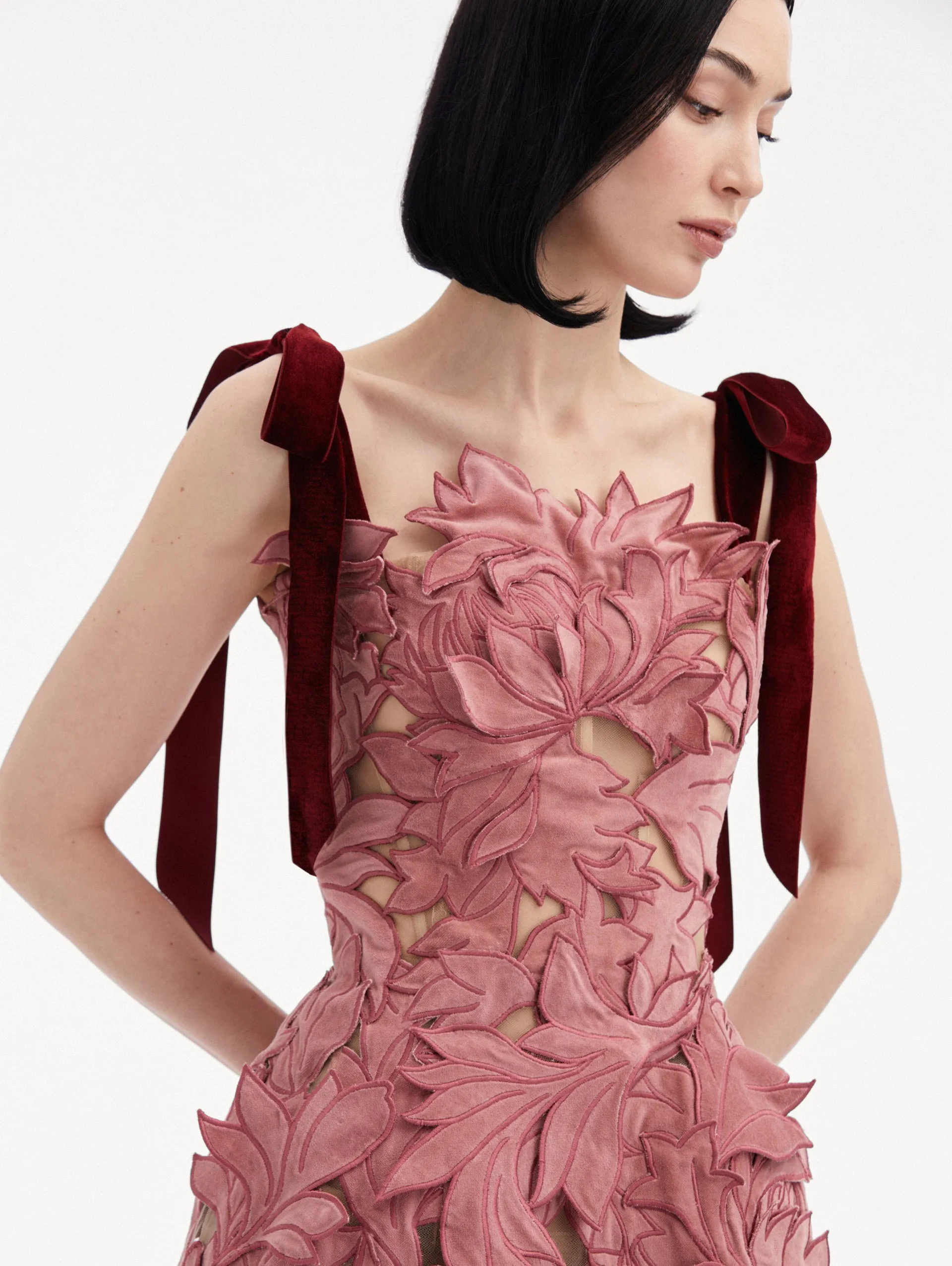 Peony Velvet Guipure Cocktail Dress