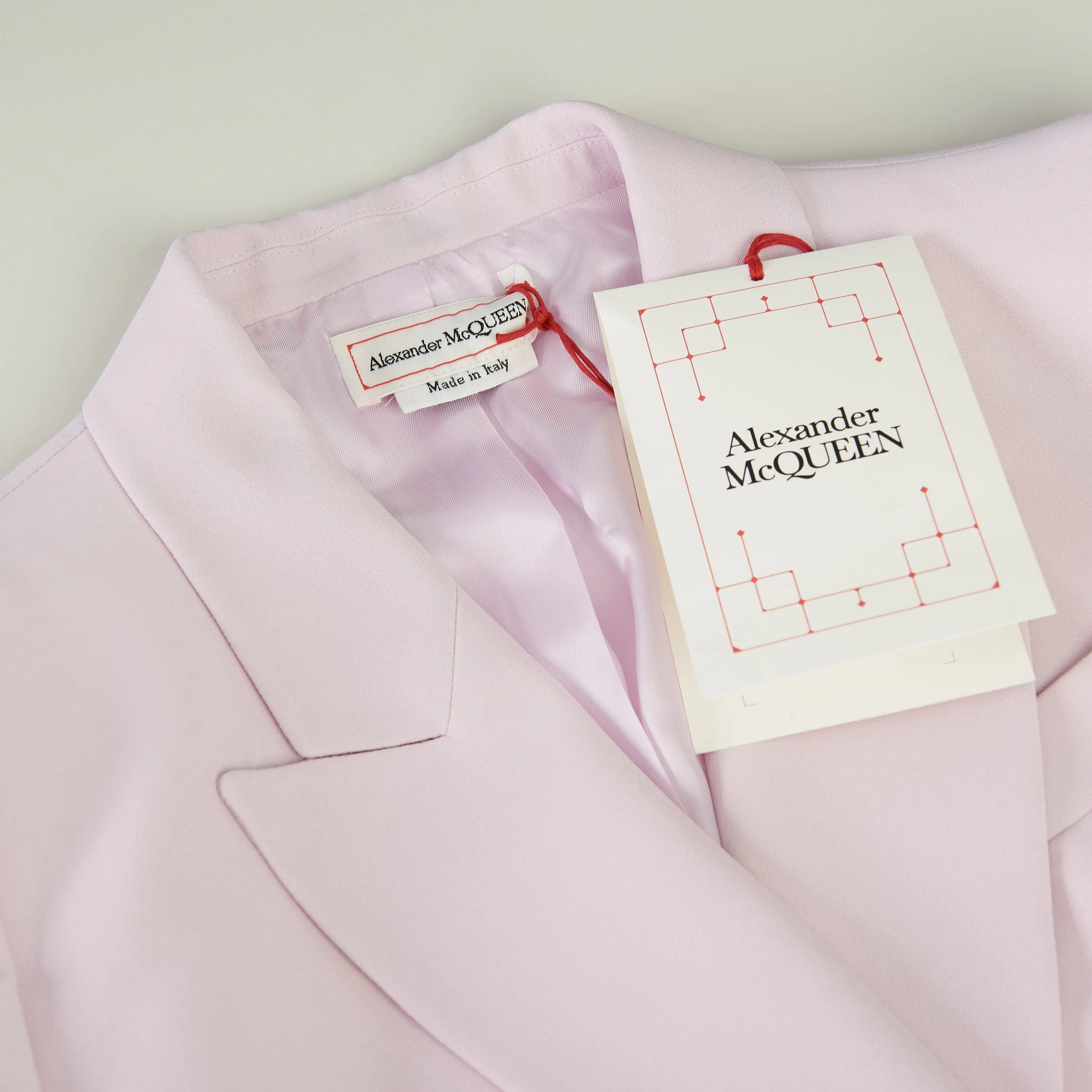 Pink Asymetric Blazer Jacket - Peak Lapels, Crepe