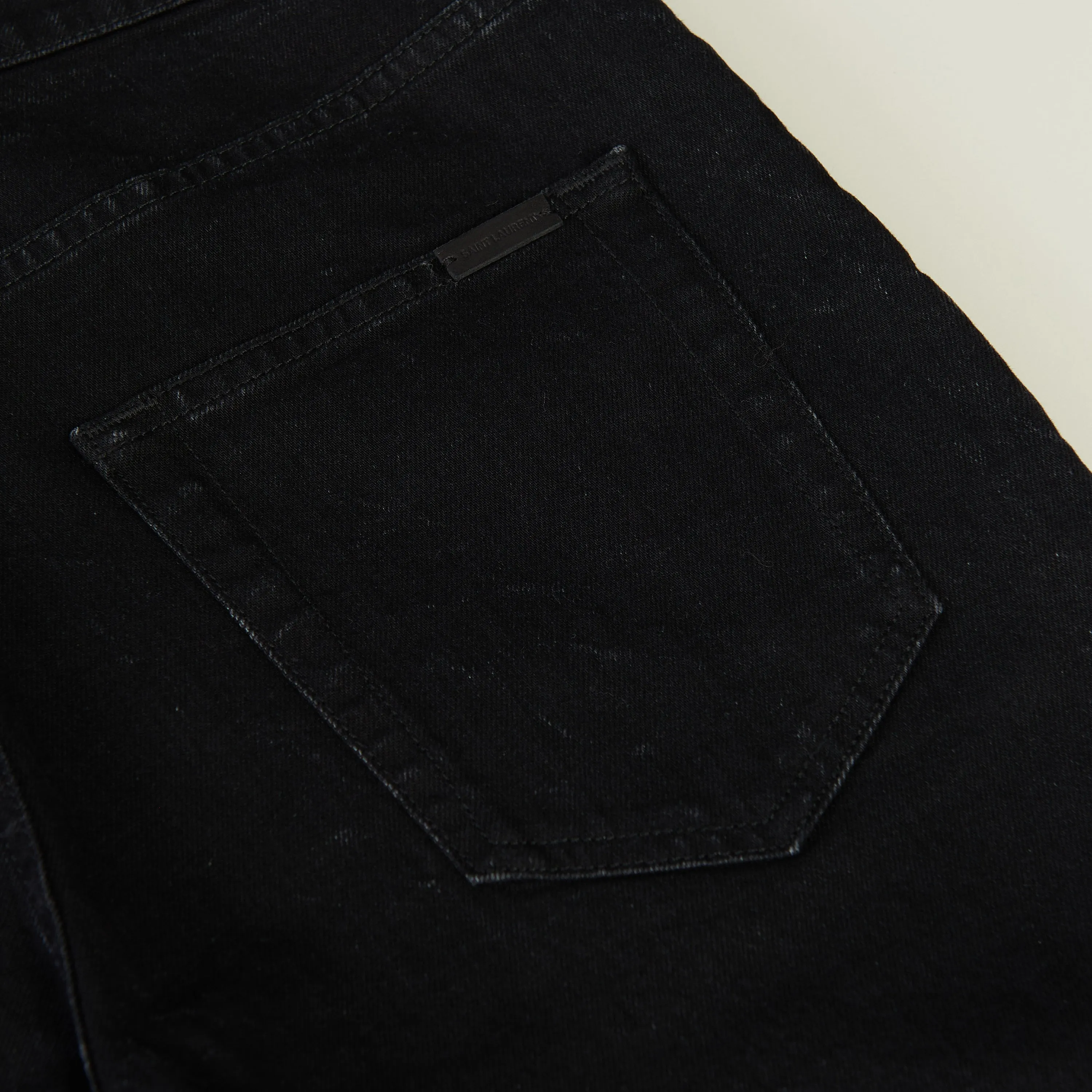 Skinny Jeans - Black Denim, Mid Rise, Five Pocket