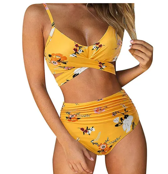 Soild Print Bikini Set