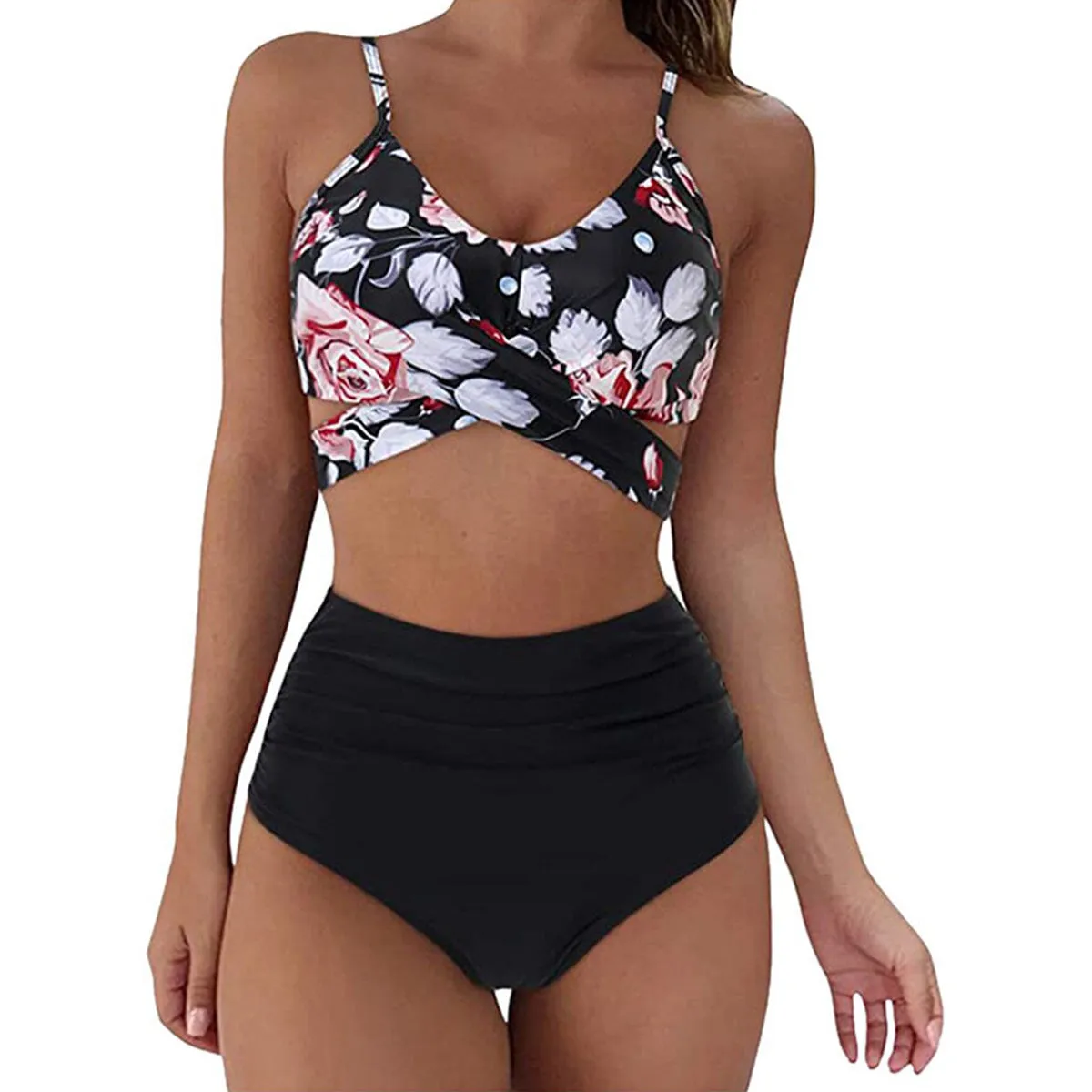 Soild Print Bikini Set