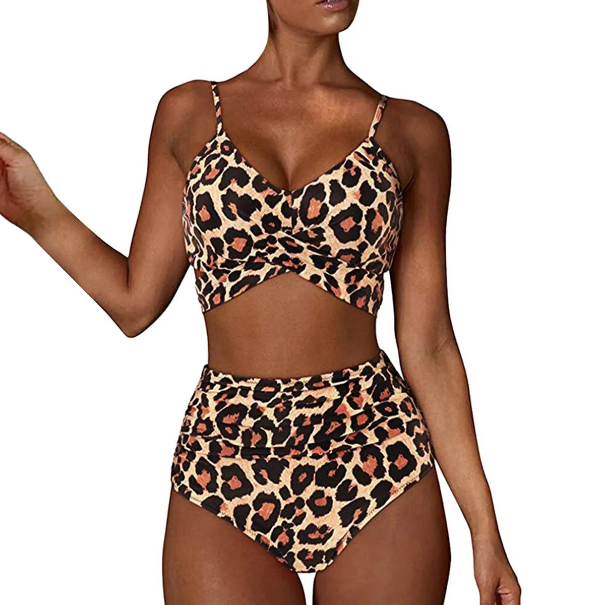 Soild Print Bikini Set