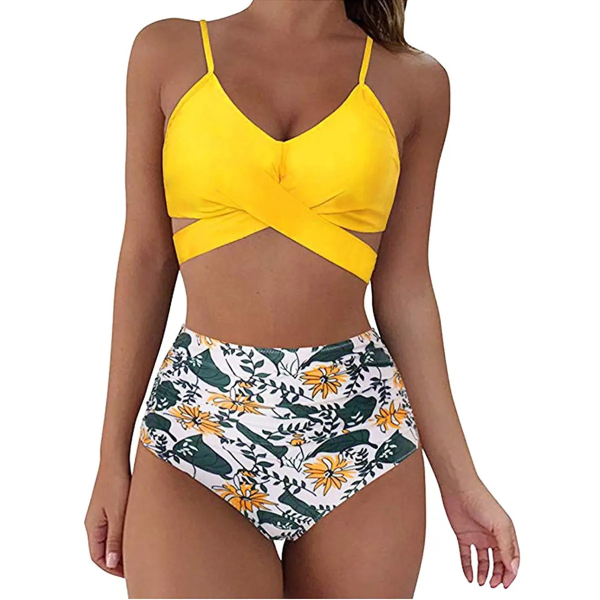 Soild Print Bikini Set