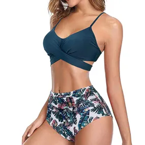 Soild Print Bikini Set