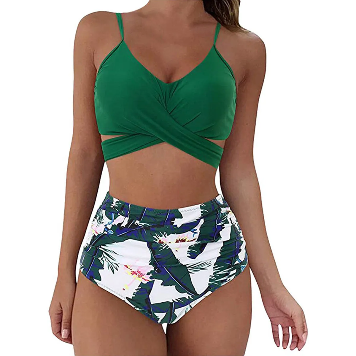 Soild Print Bikini Set