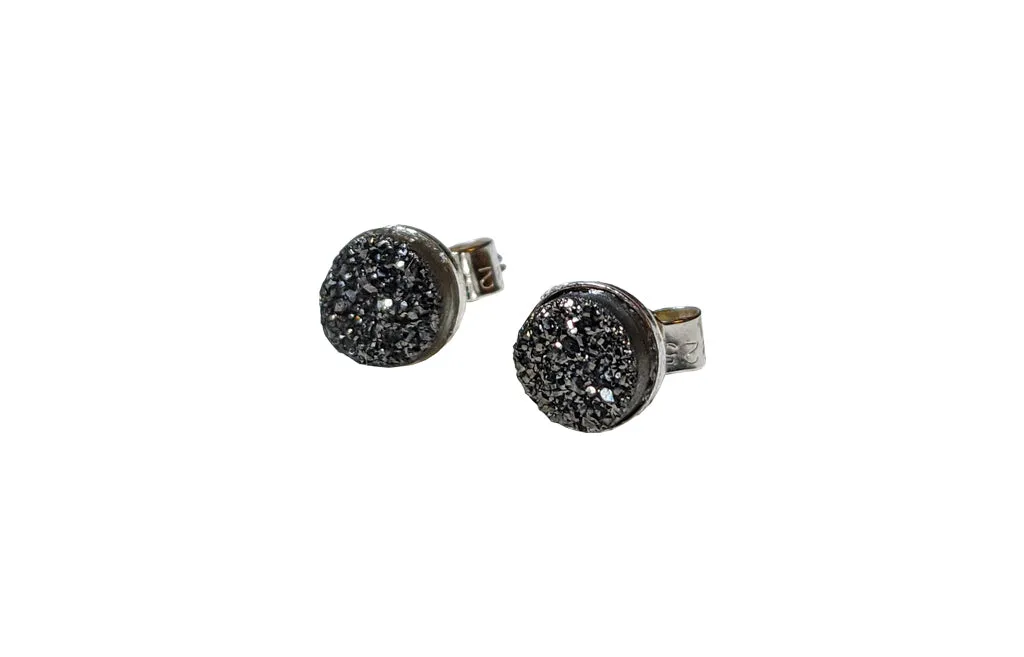 Sterling Silver Drusy Agate studs