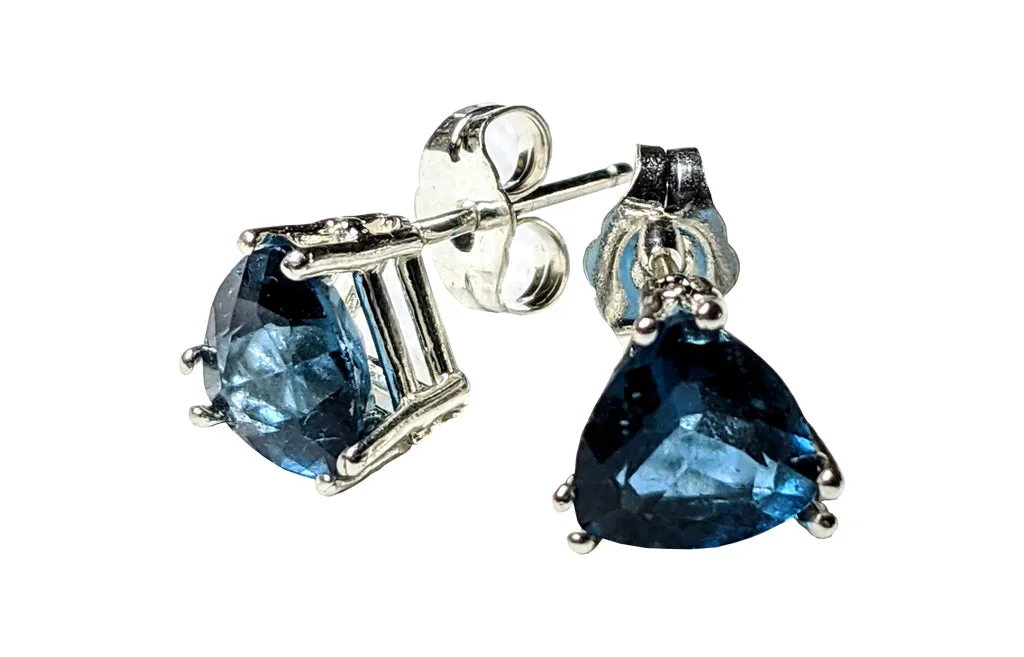 Sterling Silver London Blue Topaz studs