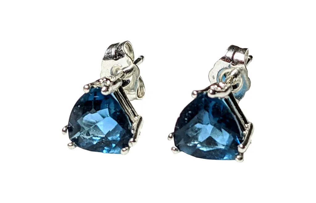 Sterling Silver London Blue Topaz studs