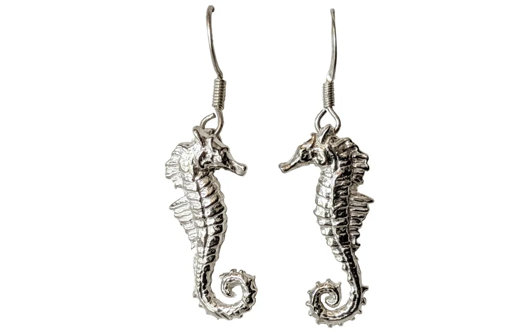 Sterling Silver Seahorse Earrings