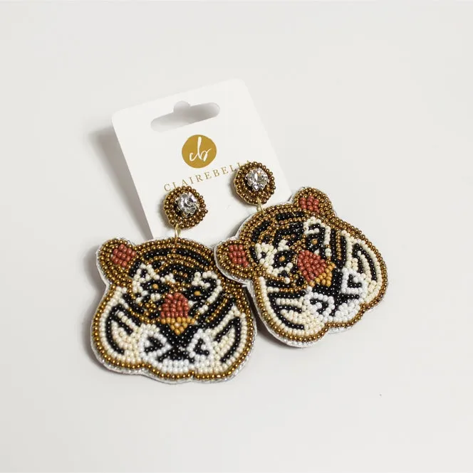 Tiger Beaded Earrings