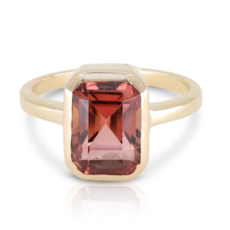 Tourmaline Baguette 14K Yellow Gold