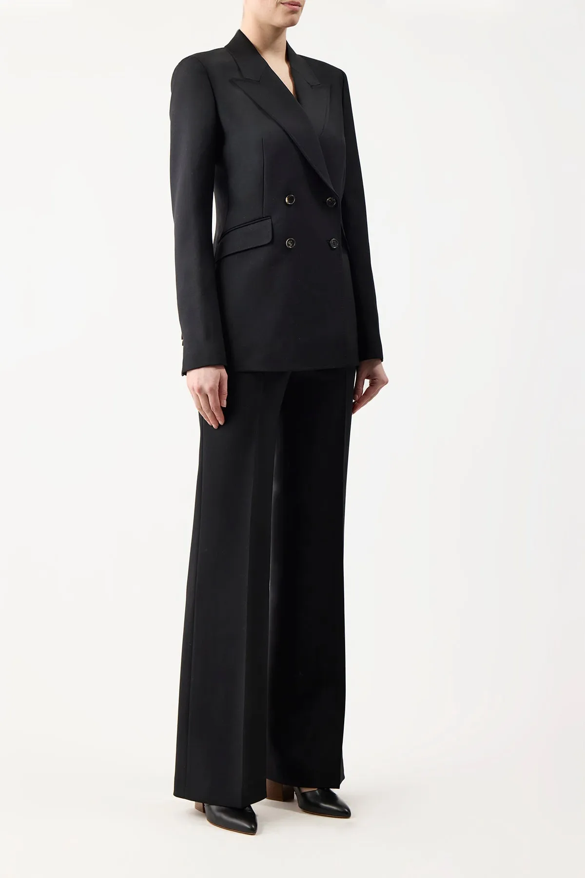 Vesta Pant in Black Sportswear Wool