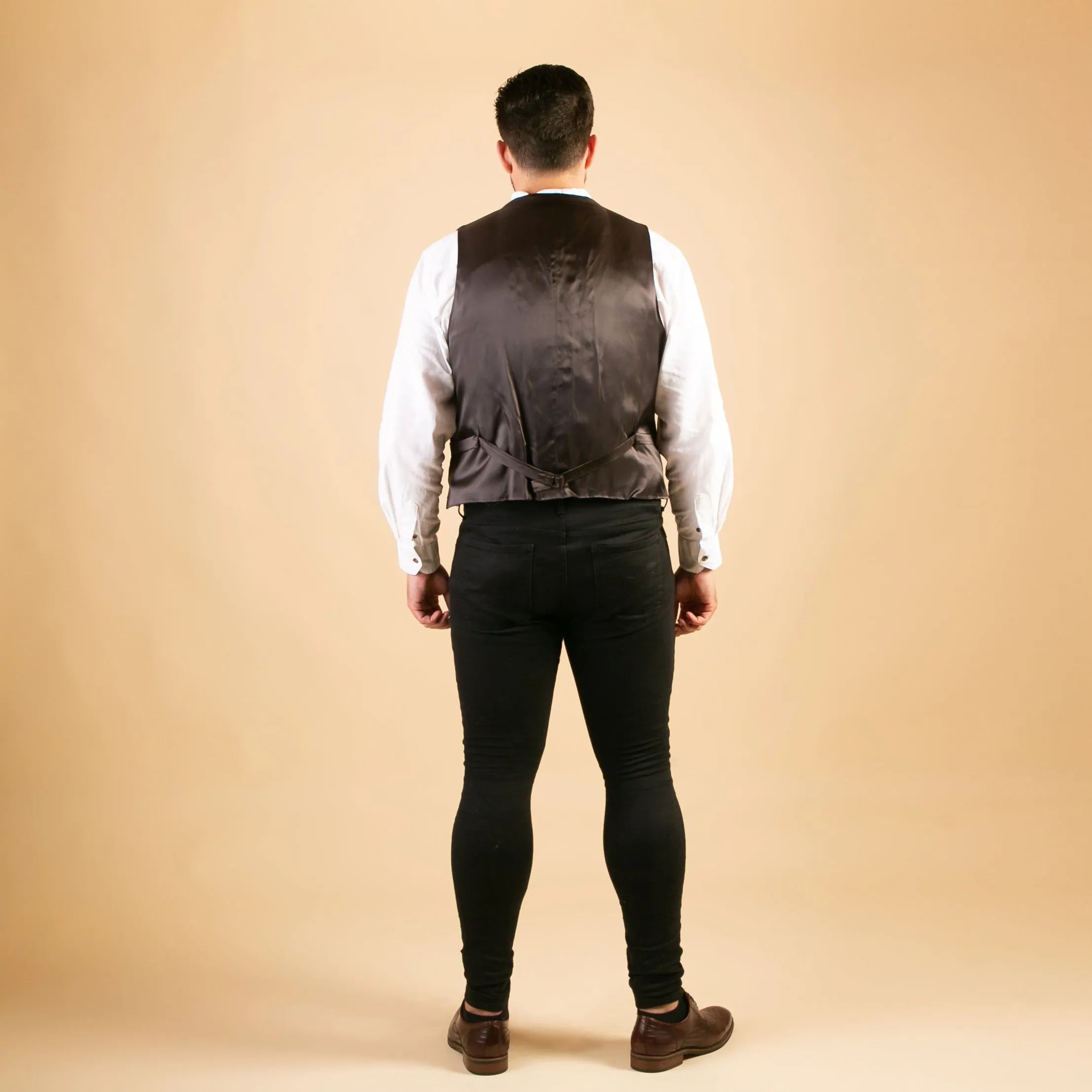 Waistcoat, Chocolate Brown Herringbone