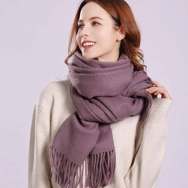 Women 100% Real Wool Scarf Winter Scarves